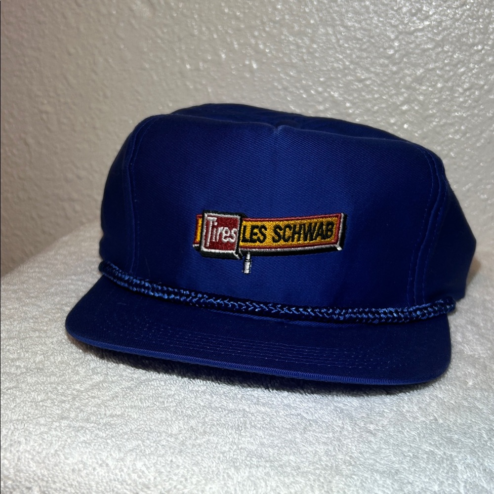 Blue Les Schwab Vintage Trucker Hat Cap  SnapBack